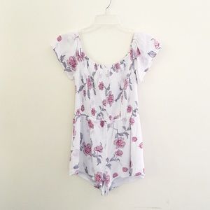 Kendall & Kylie | Off Shoulder Floral Print Romper